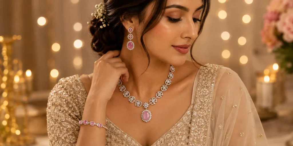 Jewellery for weddings with statement necklace set